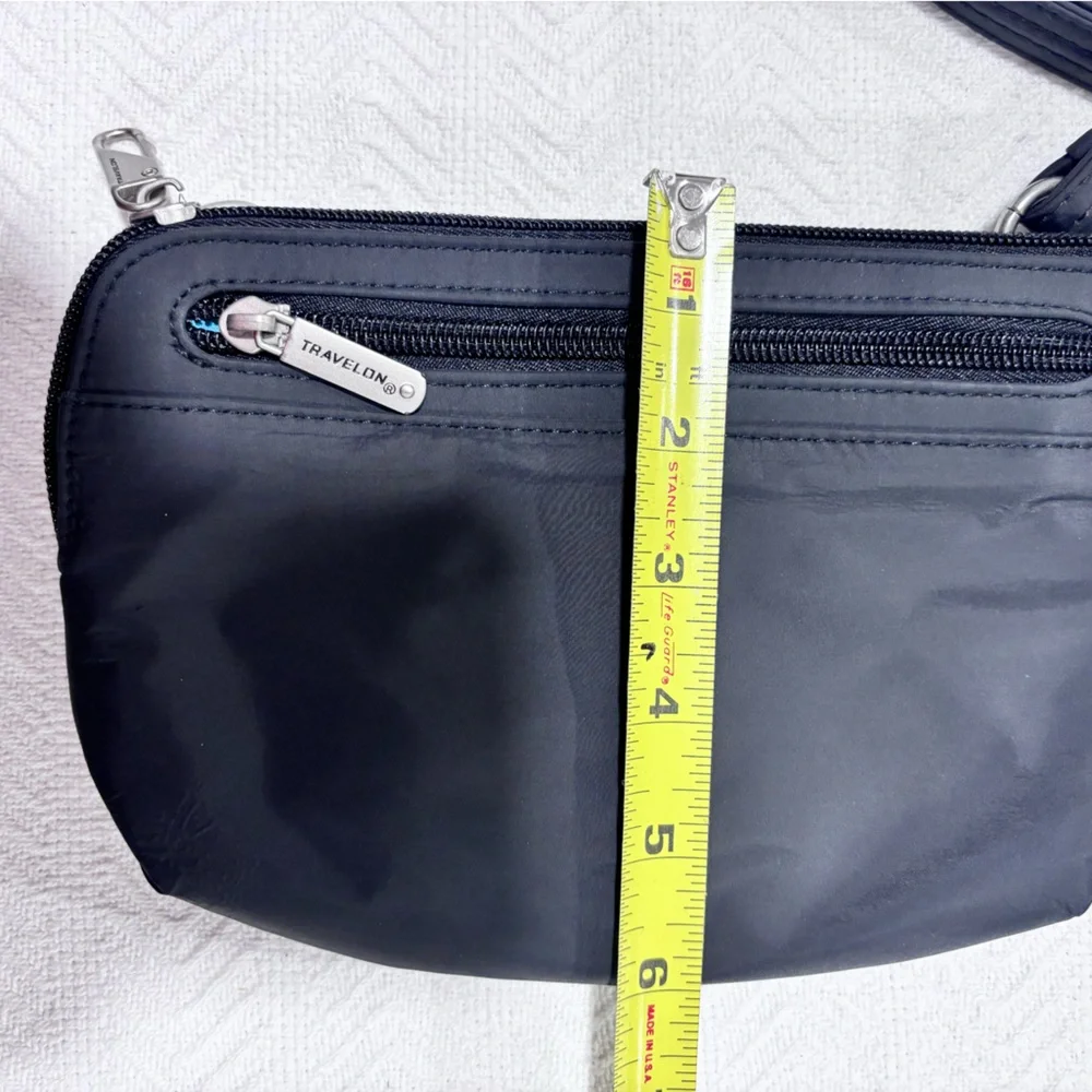 Travelon Black Crossbody Bag with Silver Accents - Picture 4 of 10